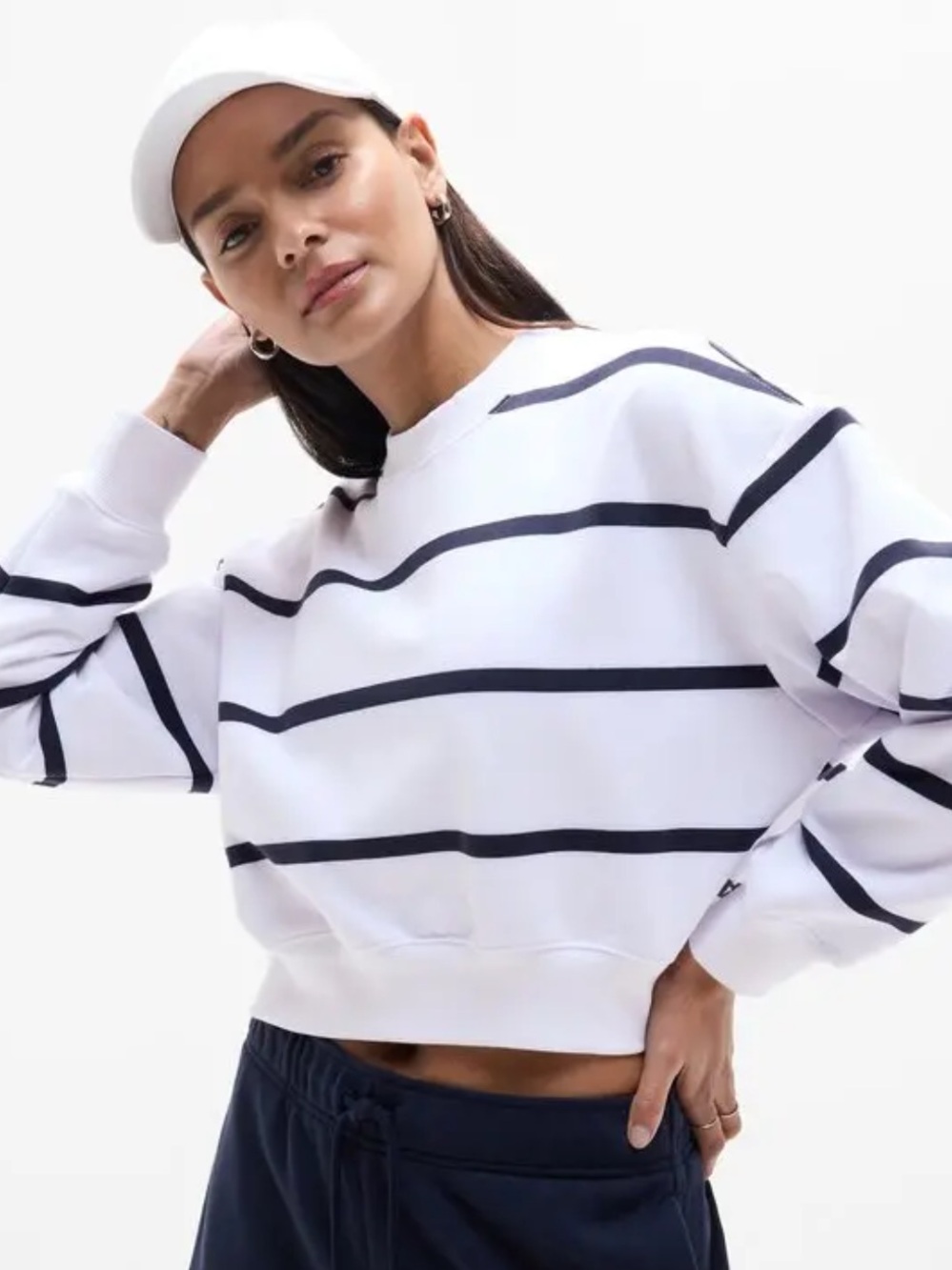Athleta Terry Crop Crewneck Sweatshirt